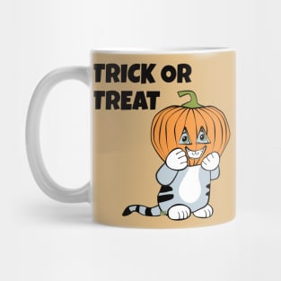 Halloween Cat with Pumpkin on Head Mug